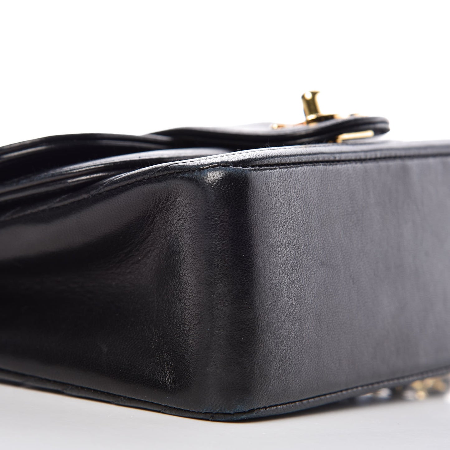 Lambskin Horizontal Quilted Mini Flap Black