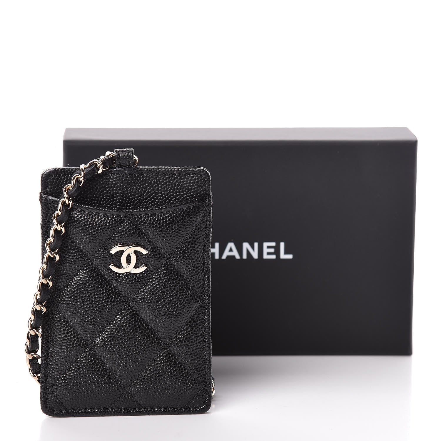 Chanel Caviar Quilted Card Holder On Chain Black 9 of 9