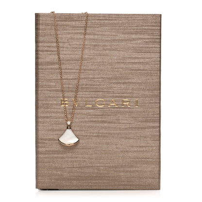 Bulgari 18K Rose Gold Diamond Mother of Pearl Small Divas' Dream Pendant Necklace 5 of 5
