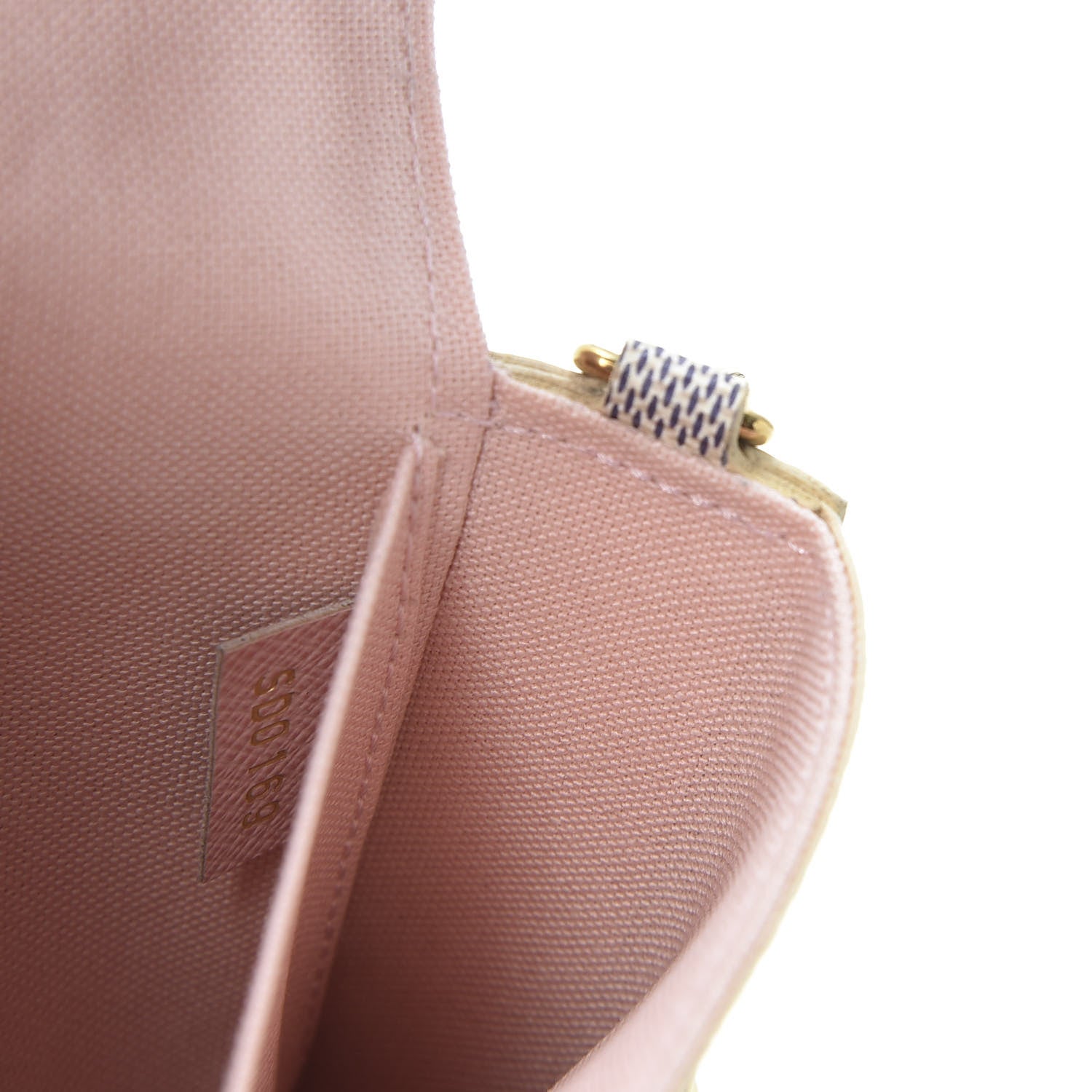 Louis Vuitton Damier Azur Pochette Felicie Chain Wallet Rose Ballerine 8 of 10