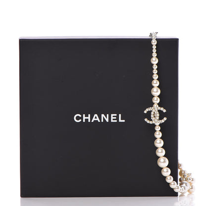 Chanel Pearl Cluster CC Necklace Silver 7 of 7