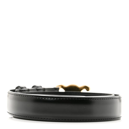 Celine Box Calfskin Medium 25mm Triomphe Belt 80 32 Black 2 of 7