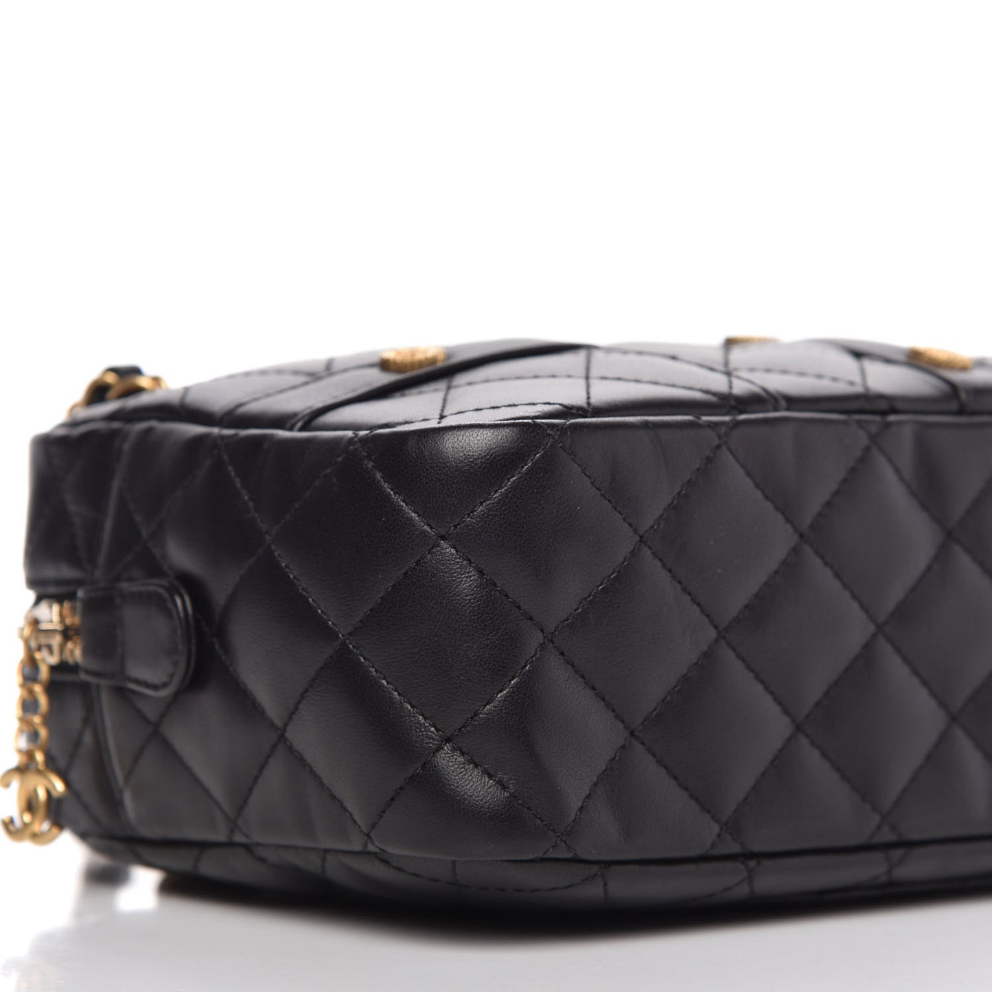 Calfskin Quilted Small Girl Shoulder Bag Black