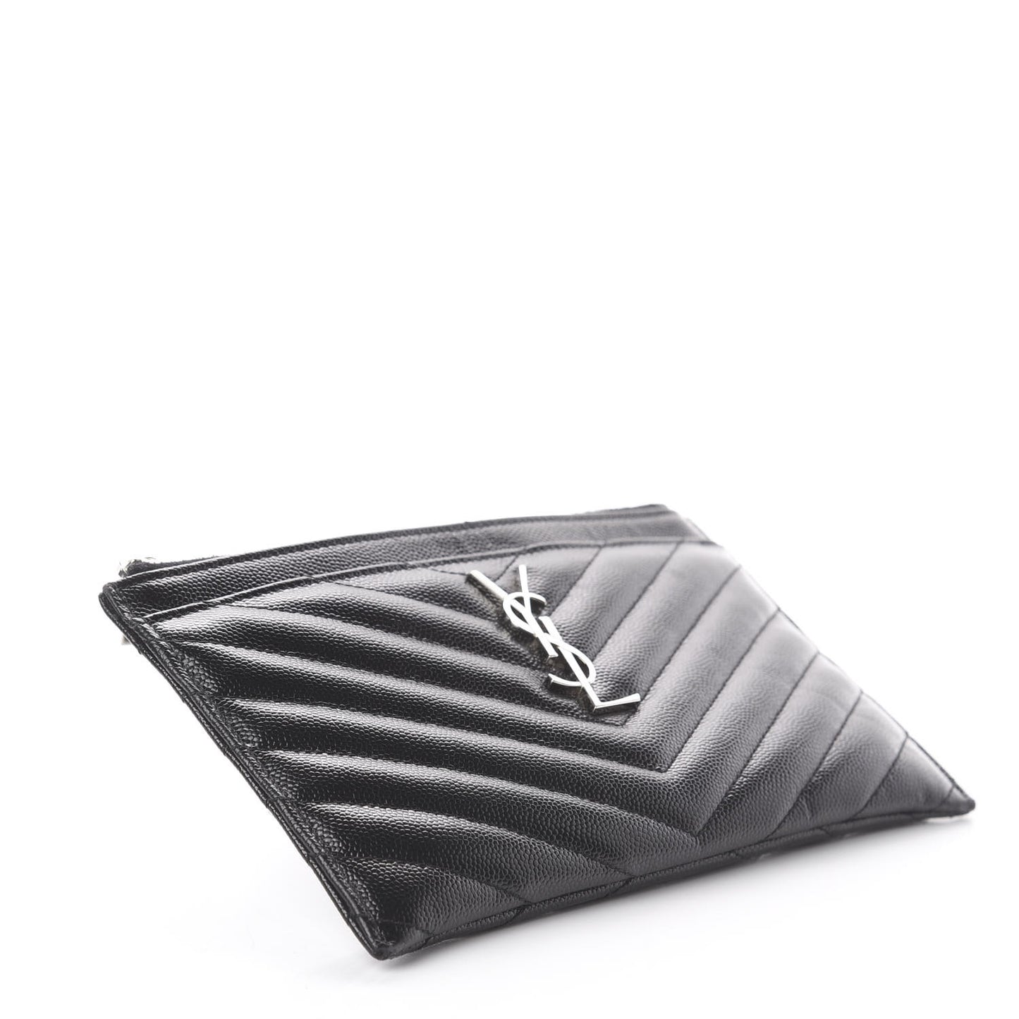 Grain De Poudre Chevron Monogram Bill Pouch Black