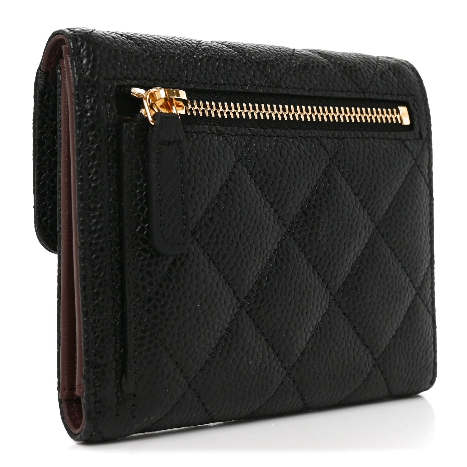 Chanel Caviar Quilted Compact Flap Wallet Black 3 of 9