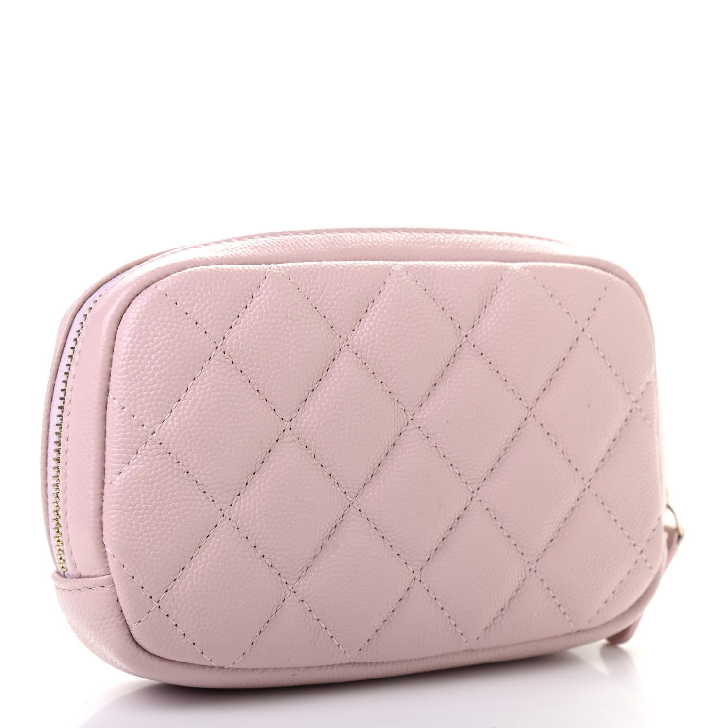 Chanel Caviar Quilted Small Curvy Pouch Cosmetic Case Light Pink 3 of 7