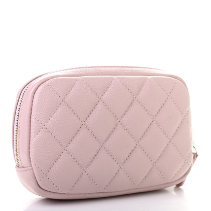 Chanel Caviar Quilted Small Curvy Pouch Cosmetic Case Light Pink 3 of 7