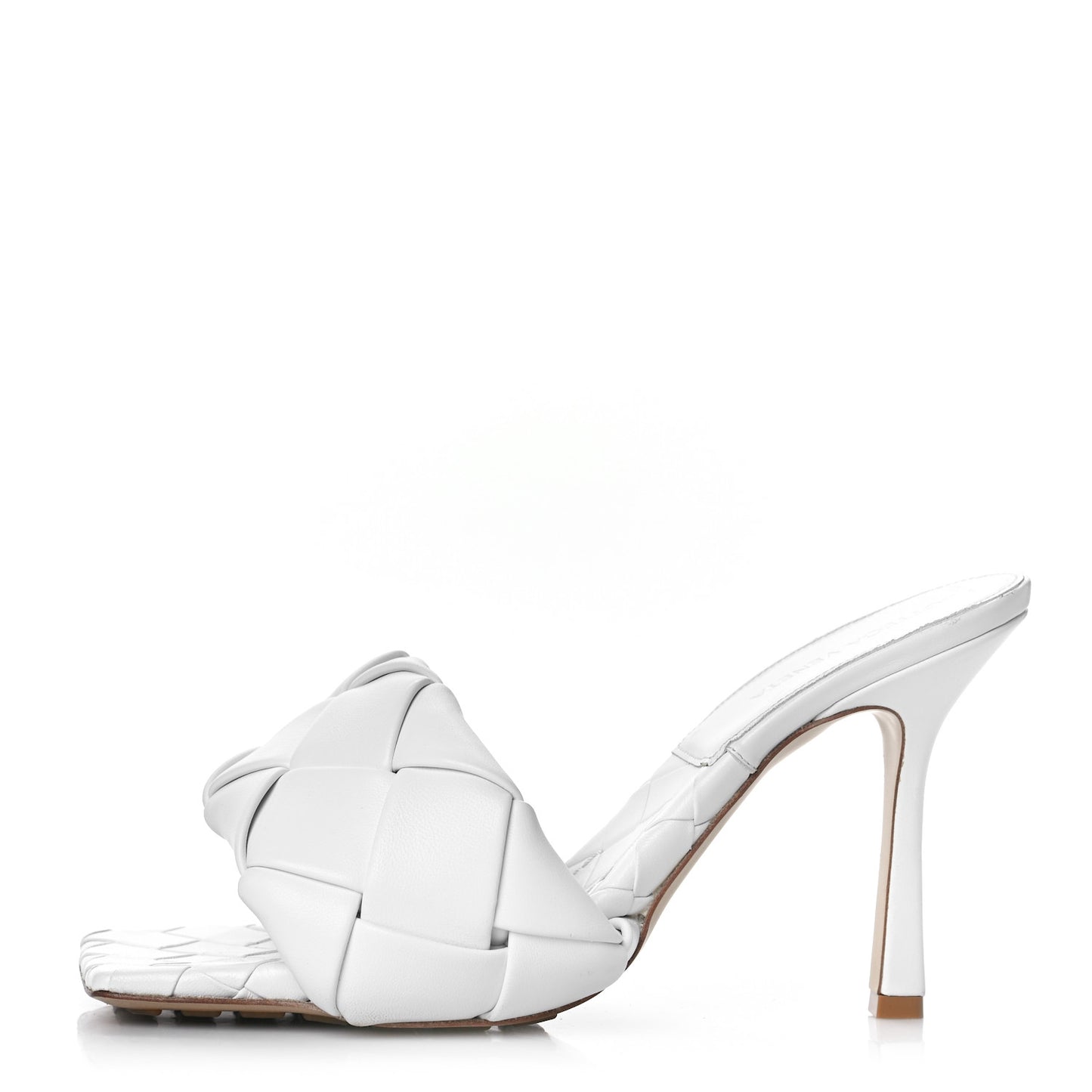 Nappa Maxi Intrecciato Lido Mule Sandals 39 Optic White