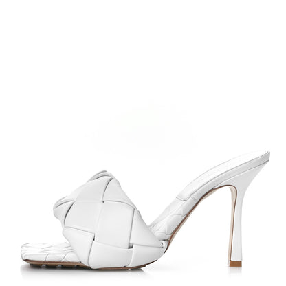Bottega Veneta Nappa Maxi Intrecciato Lido Mule Sandals 39 Optic White 1 of 9