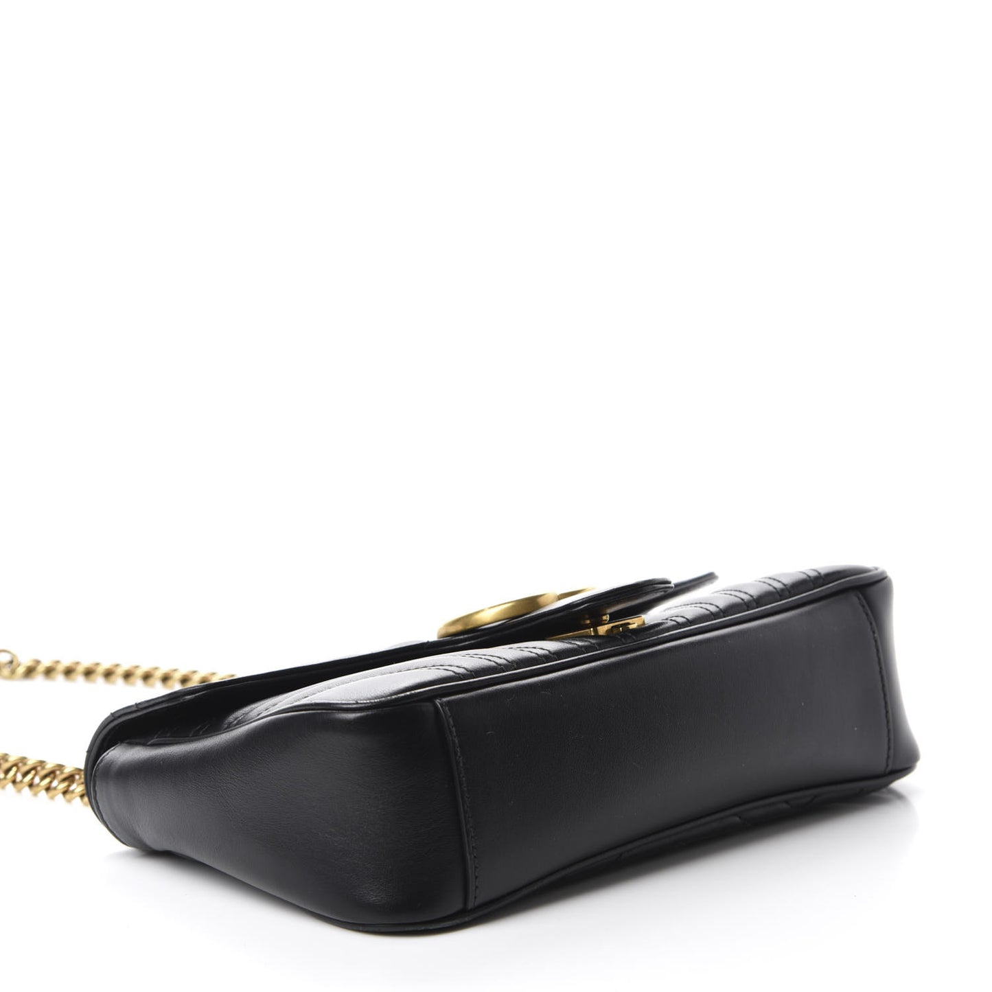 Calfskin Matelasse Small GG Marmont Shoulder Bag Black