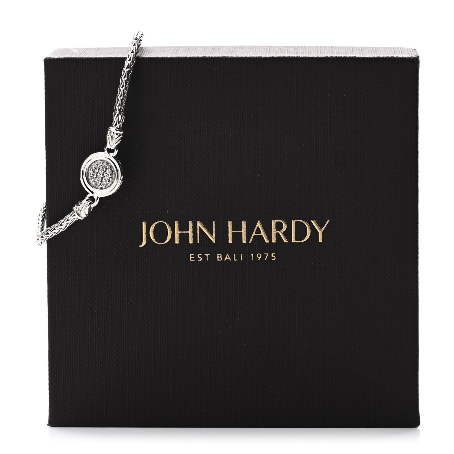 John Hardy Sterling Silver White Sapphire Classic Chain Round Station Bracelet 5 of 5