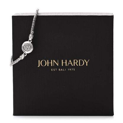 John Hardy Sterling Silver White Sapphire Classic Chain Round Station Bracelet 5 of 5