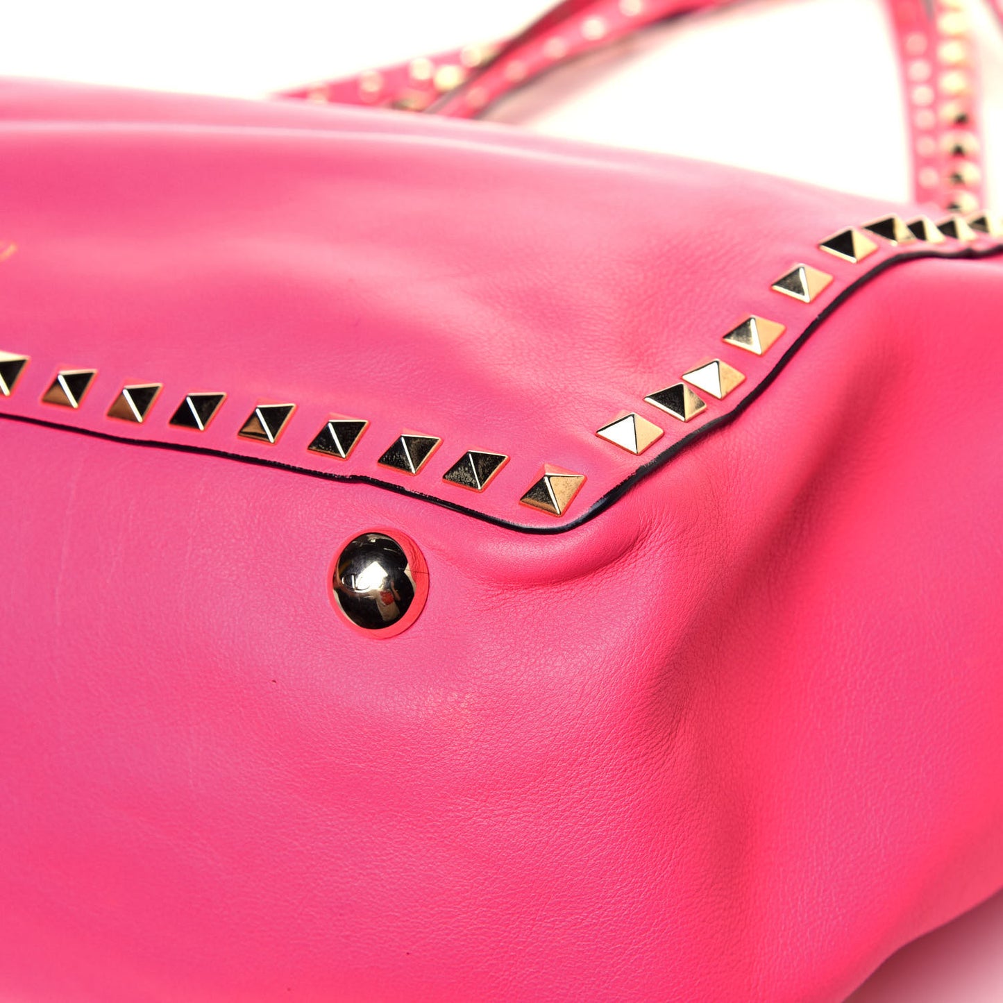 Vitello Medium Rockstud Tote Fuxia Fluo