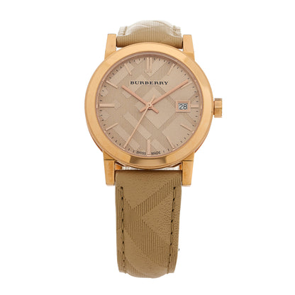 Burberry Stainless Steel Calfskin 34mm The City Quartz Watch Beige BU9154 1 of 5