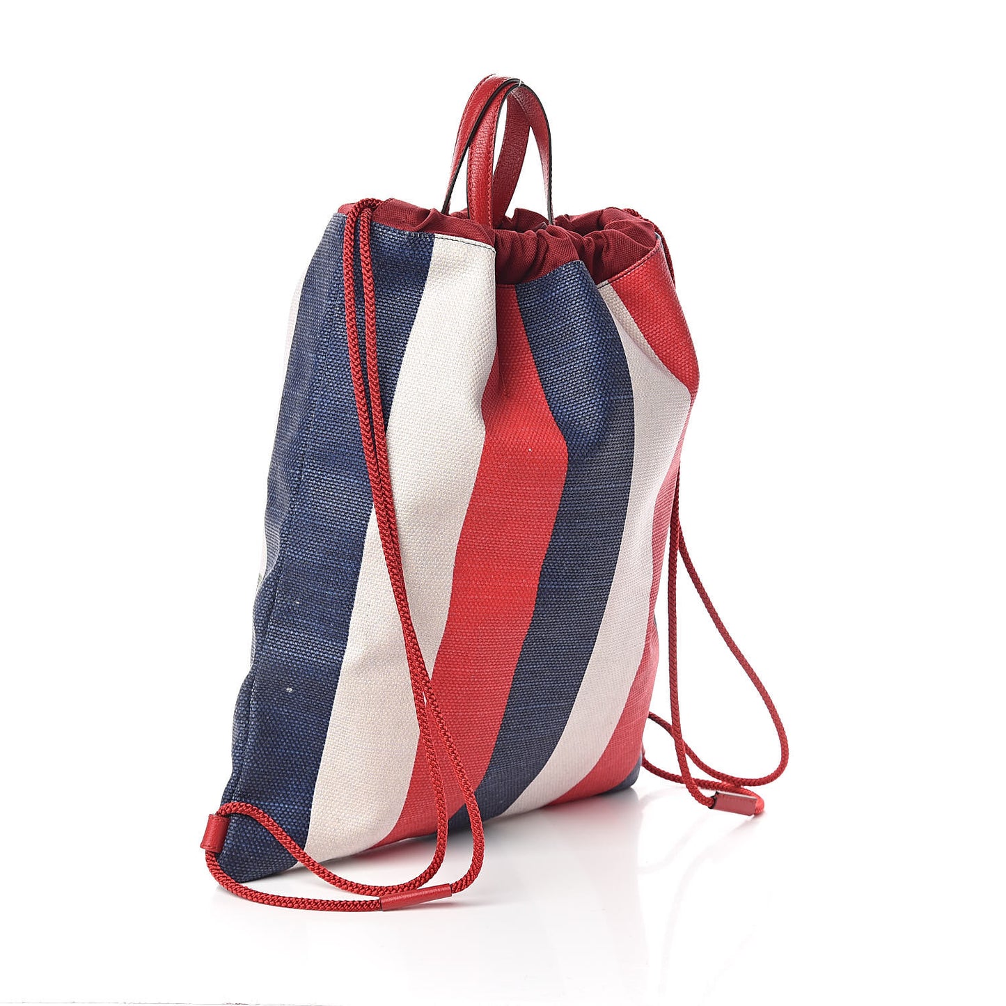 Canvas Logo Sylvie Stripe Drawstring Backpack Red