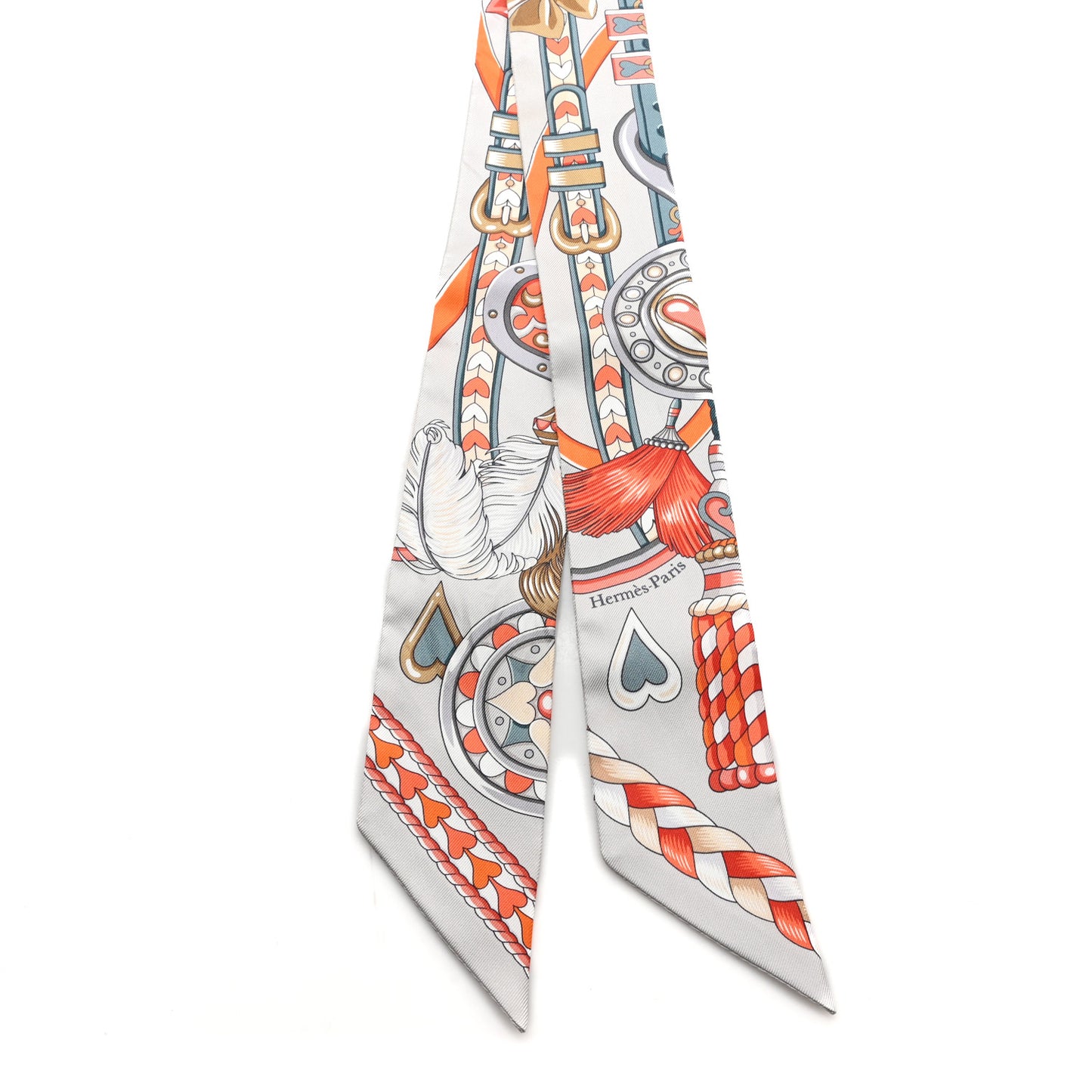 Silk Harnais De Coeur Twilly Gris Perle Orange Gris Bleute