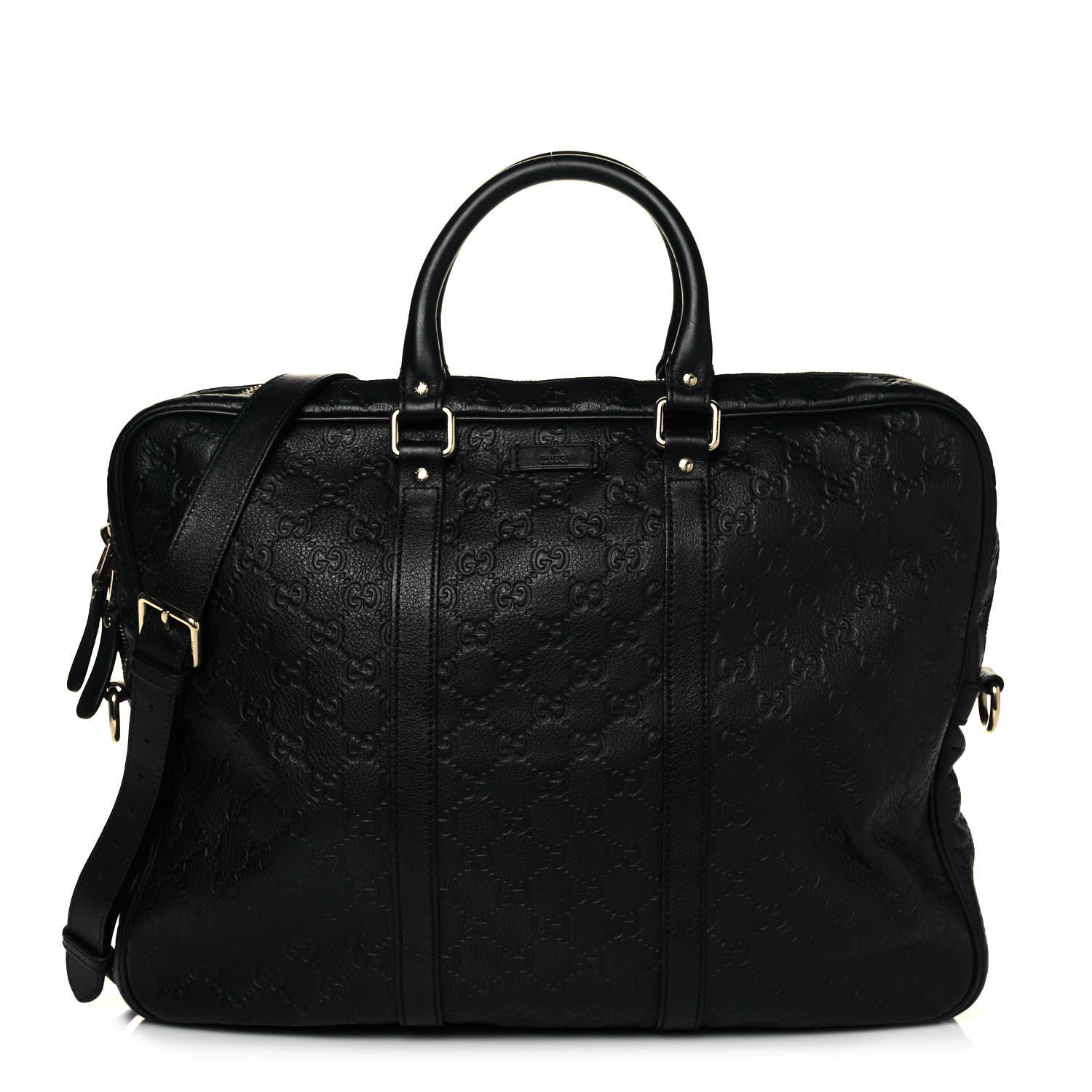 Gucci Guccissima Signature Briefcase Black 1 of 14