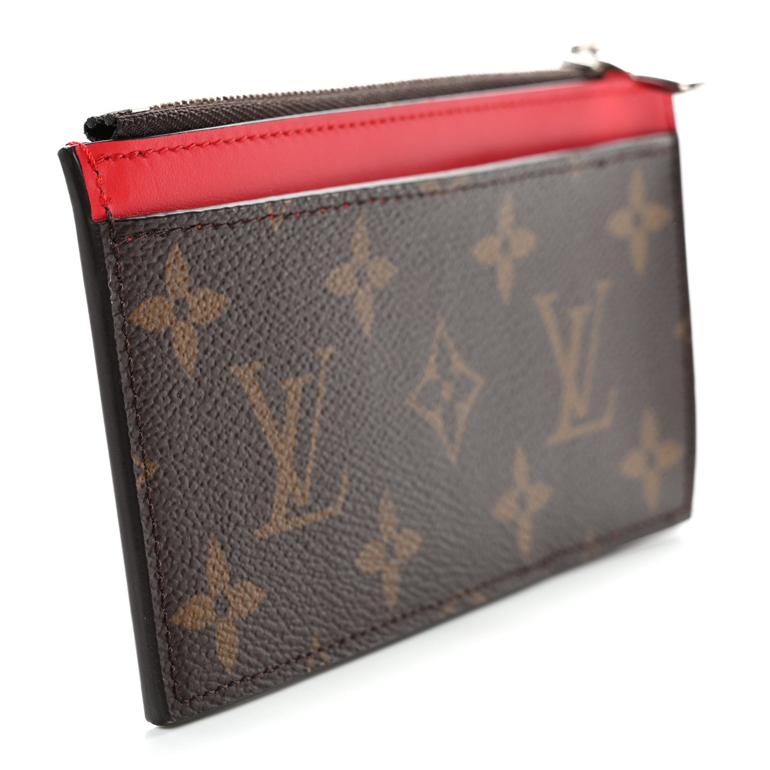 Louis Vuitton Monogram Calfskin Coin Card Holder Red 1837787