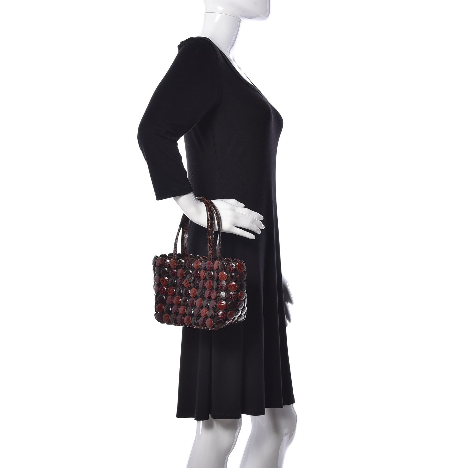 Nancy Gonzalez Crocodile Mini Button Tote Brown 2 of 13