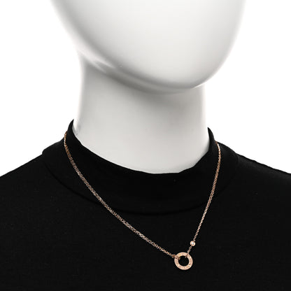 Cartier 18K Pink Gold 2 Diamond LOVE Necklace 2 of 5