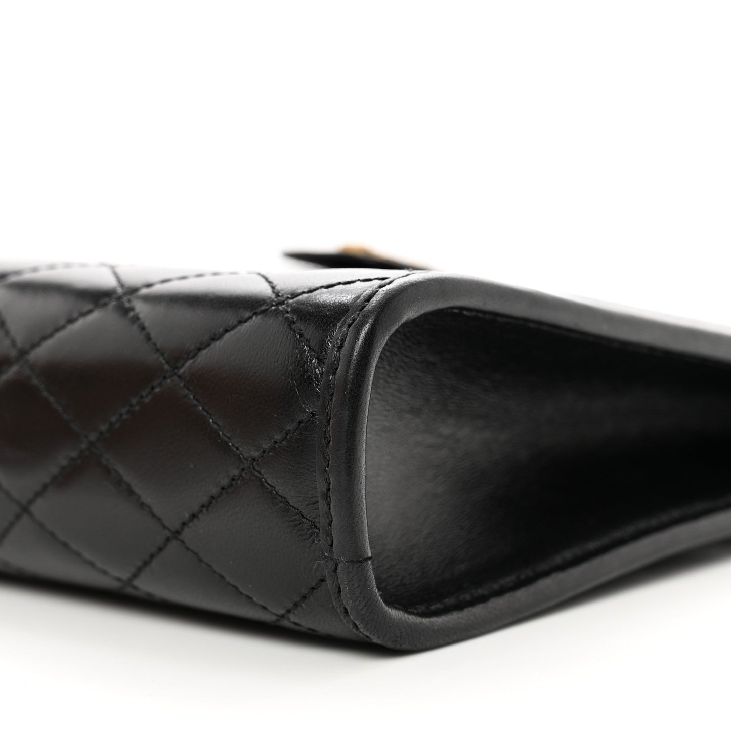 Lambskin Quilted Monogram Baby Victoire Chain Clutch Bag Black