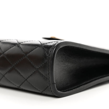 Saint Laurent Lambskin Quilted Monogram Baby Victoire Chain Clutch Bag Black 8 of 10