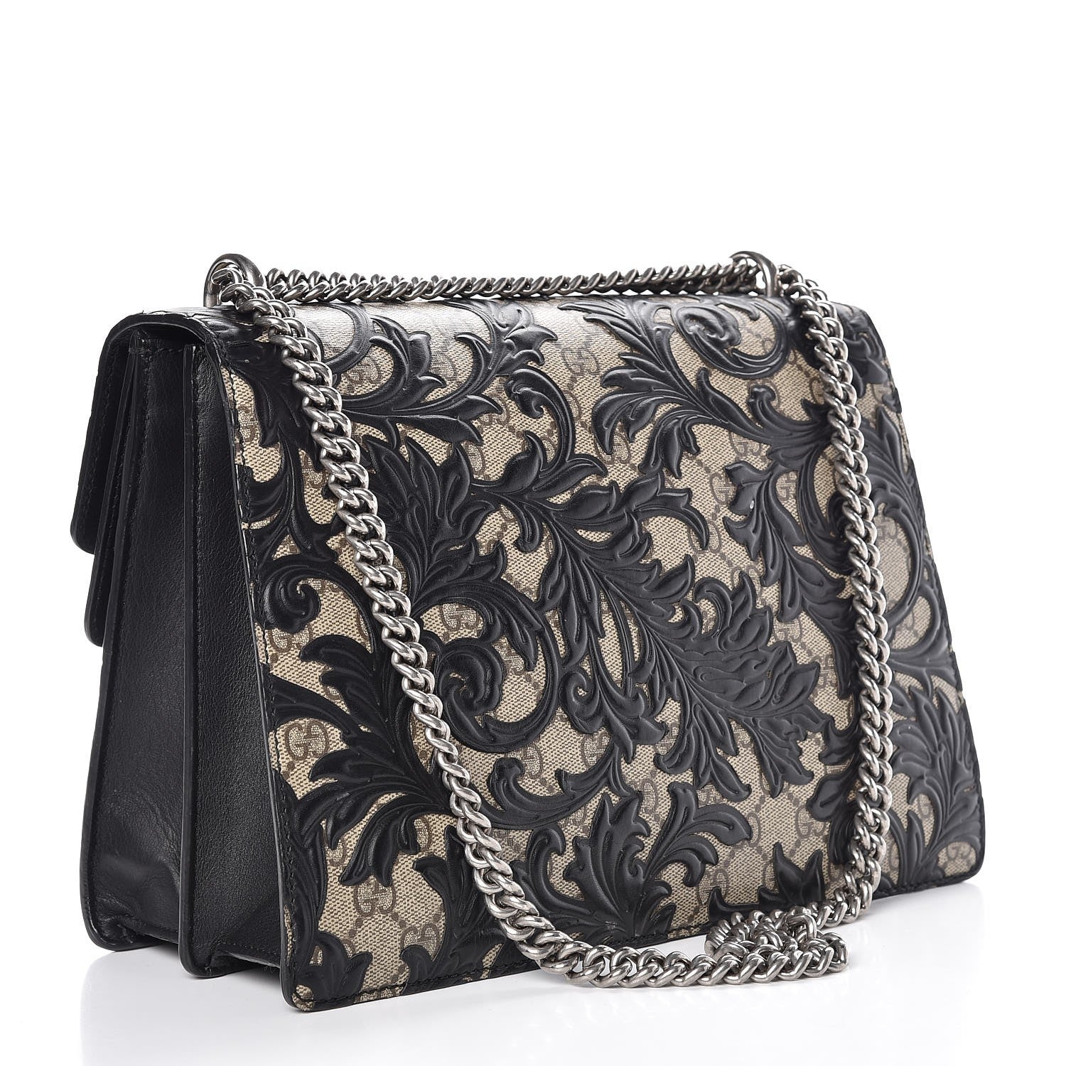 Gucci GG Supreme Monogram Arabesque Medium Dionysus Shoulder Bag Black 4 of 14