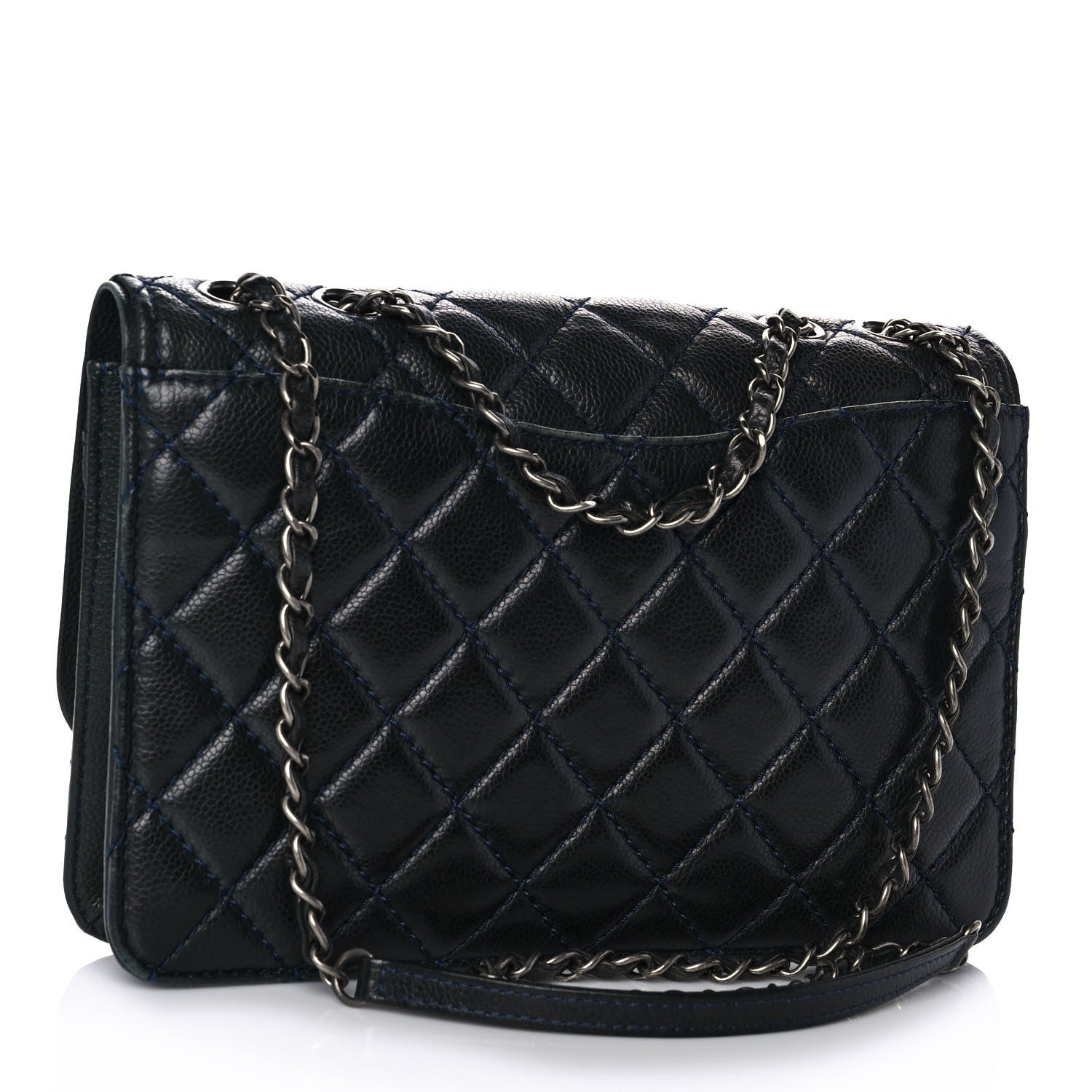 Chanel Caviar Quilted Flap With Chain Blue 3 of 11