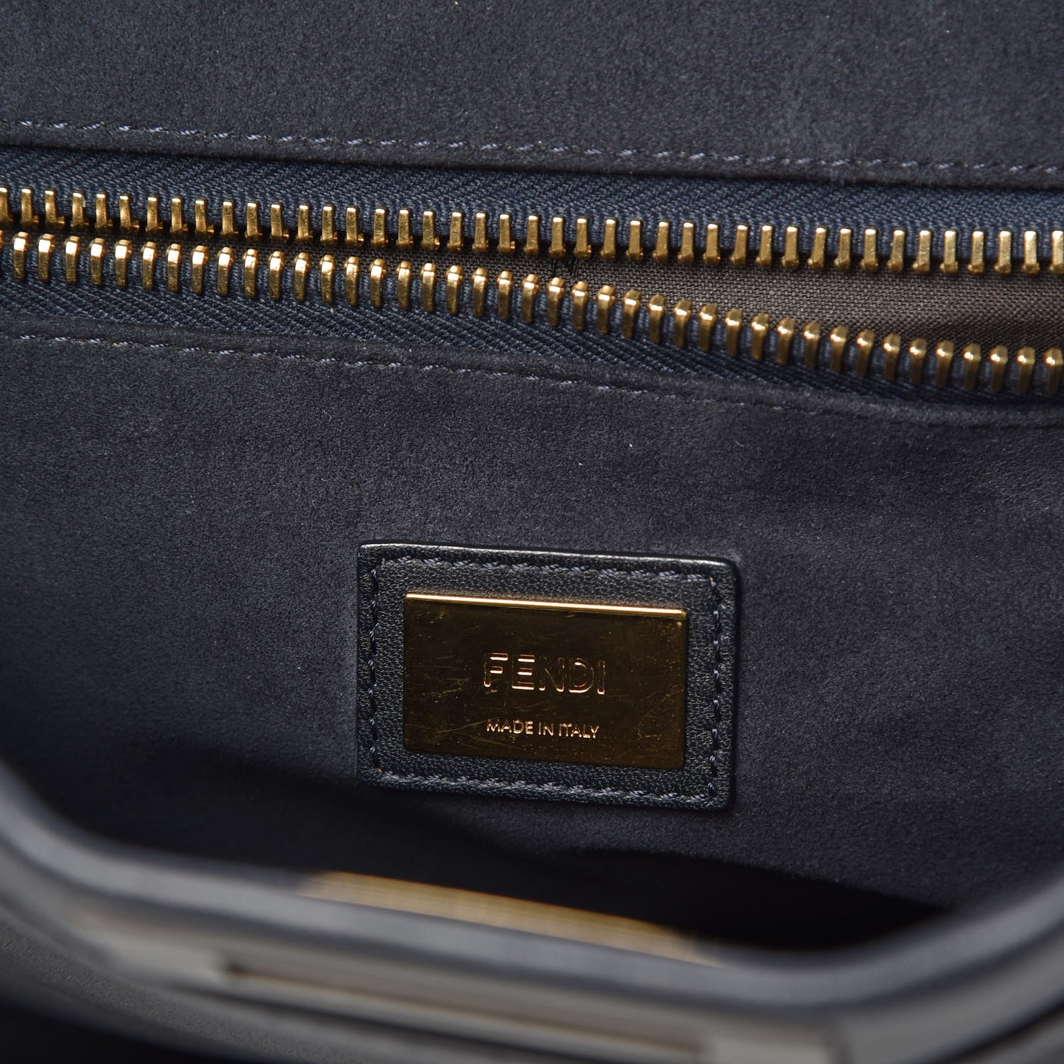 Fendi Vitello Dolce Marmol Large Peekaboo Iconic Satchel Blue Notte 7 of 8
