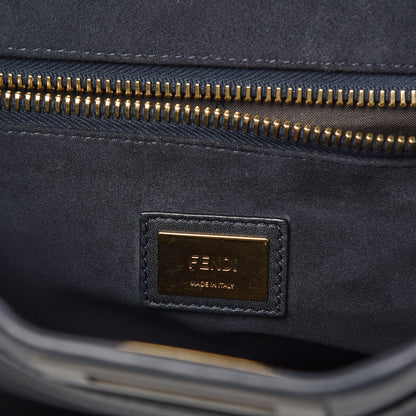 Fendi Vitello Dolce Marmol Large Peekaboo Iconic Satchel Blue Notte 7 of 8