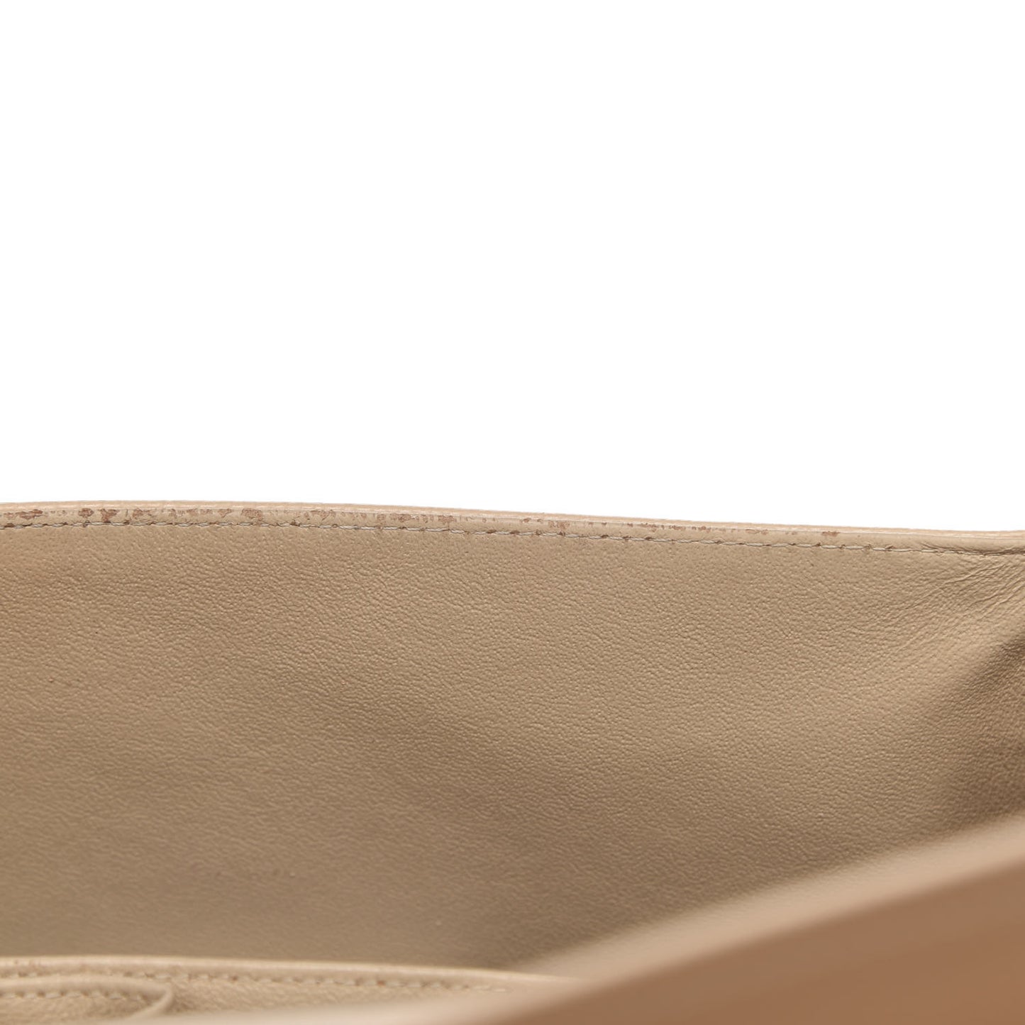 Caviar Quilted Jumbo Double Flap Beige Clair