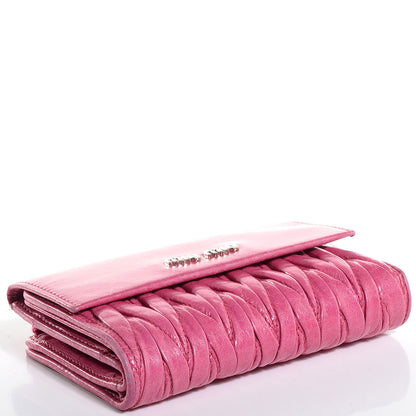 Miu Miu Matelasse Lux Tri-Fold Flap Wallet Peonia 4 of 8