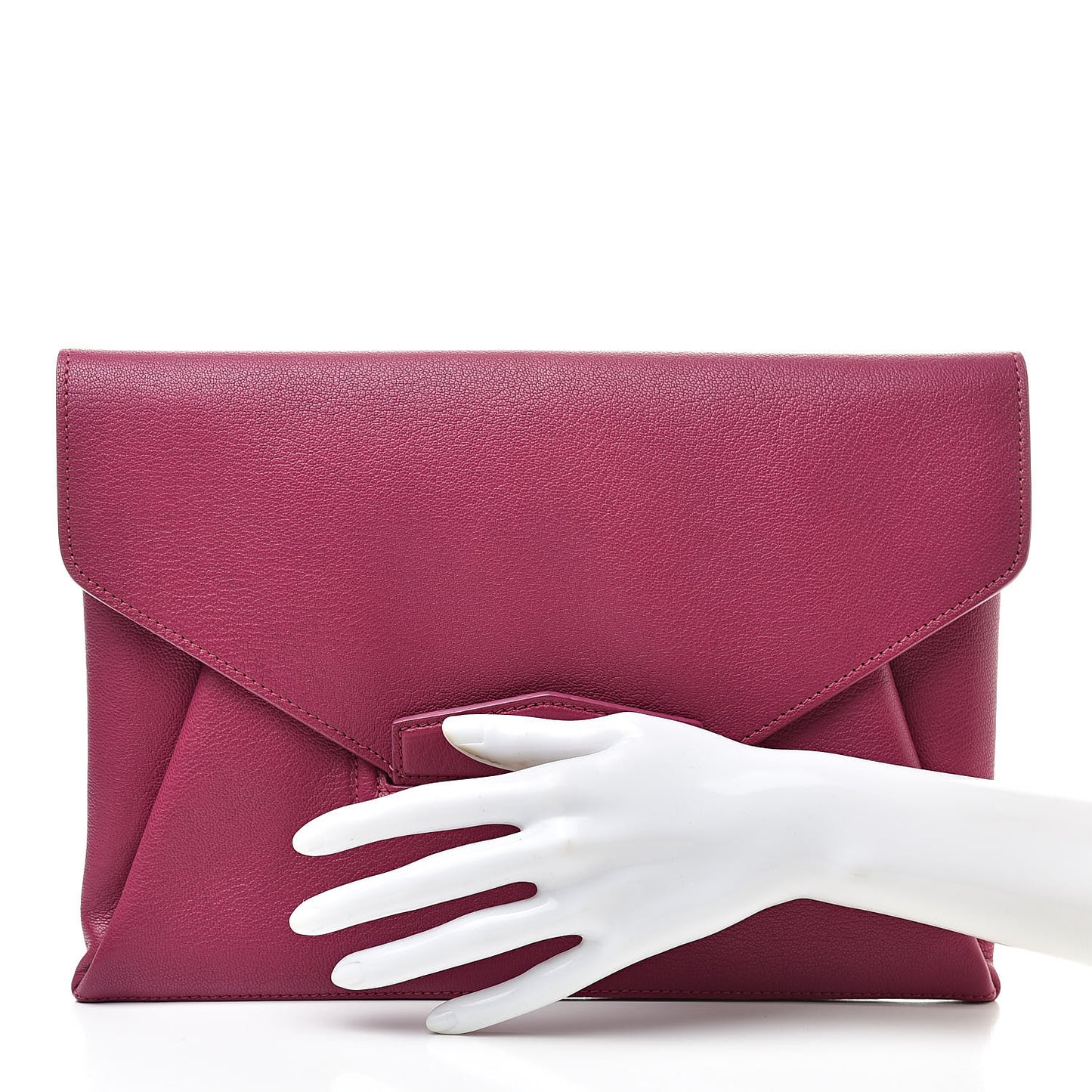 Sugar Goatskin Medium Antigona Envelope Clutch Raspberry