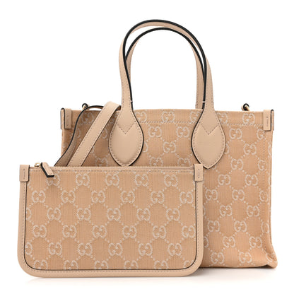 Gucci Denim Ophidia GG Monogram Tote Medium Light Beige 3 of 13
