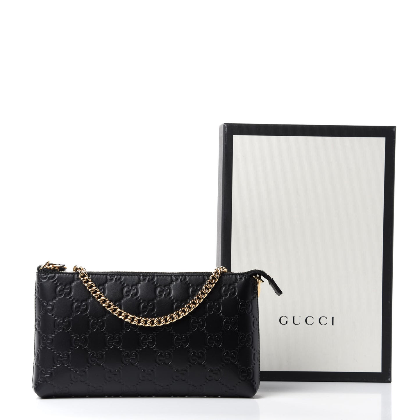 Guccissima Signature Wrist Wallet Black