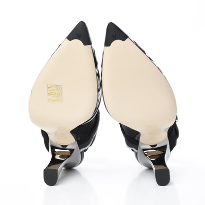 Fendi PVC Vitello FF Colibri 85mm Slingback Pumps 38.5 Transparent Black 5 of 8