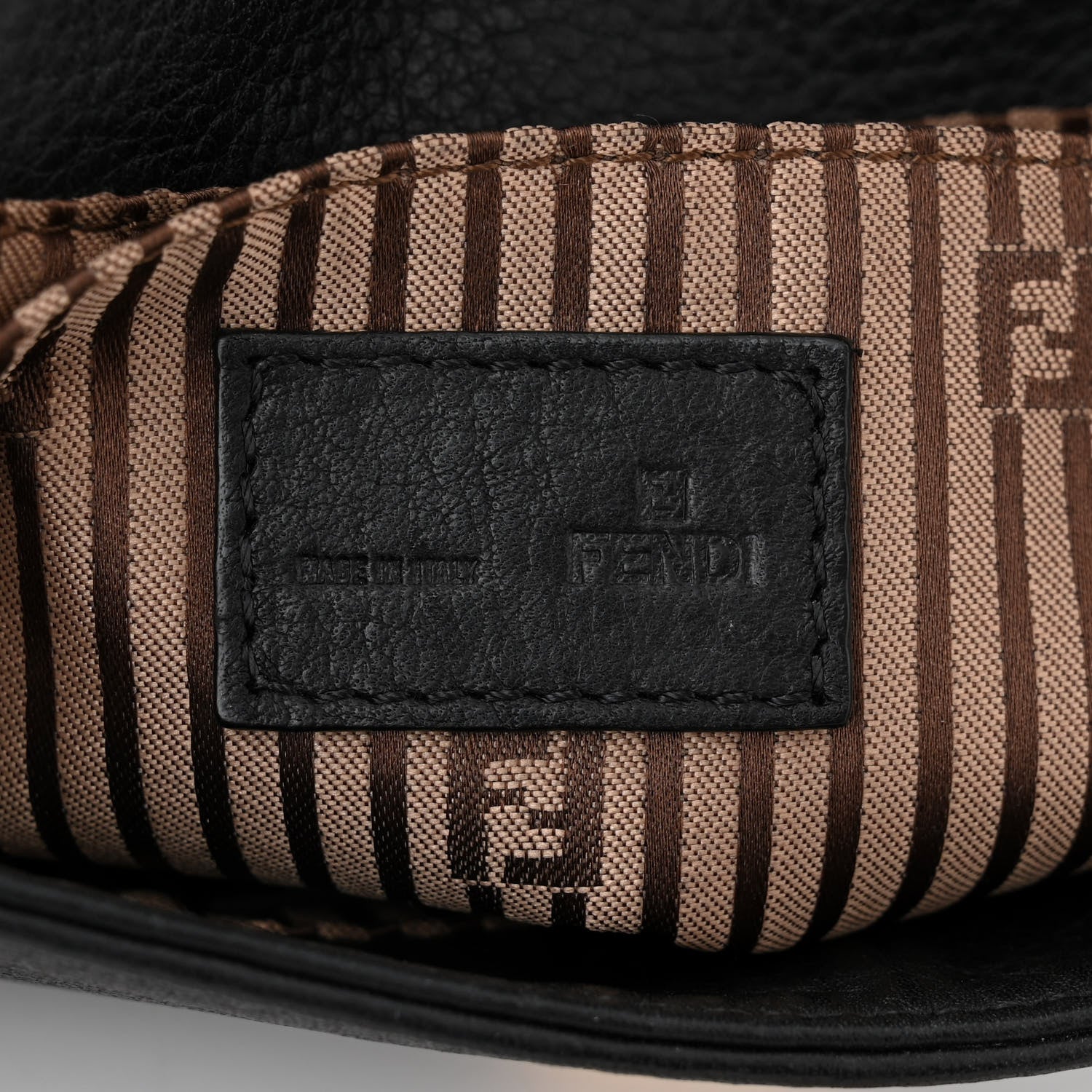 Fendi Vitello Flamingo Fendista Pouchette Crossbody Black 6 of 12