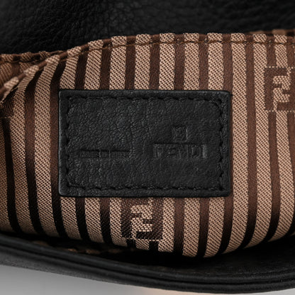 Fendi Vitello Flamingo Fendista Pouchette Crossbody Black 6 of 12