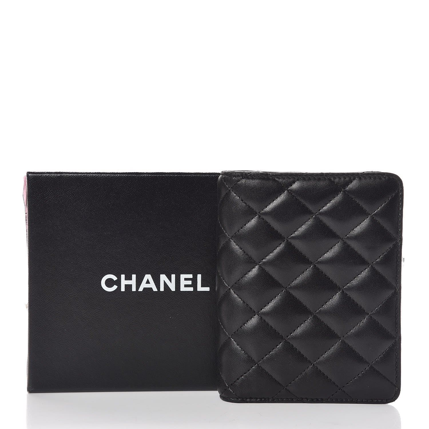 Chanel Lambskin Quilted Zip Around Coin Purse Wallet Black 10 of 10