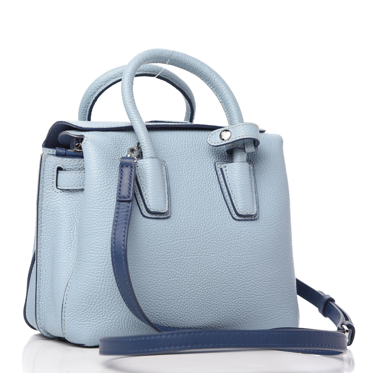 Grained Calfskin Mini Milla Tote Blue