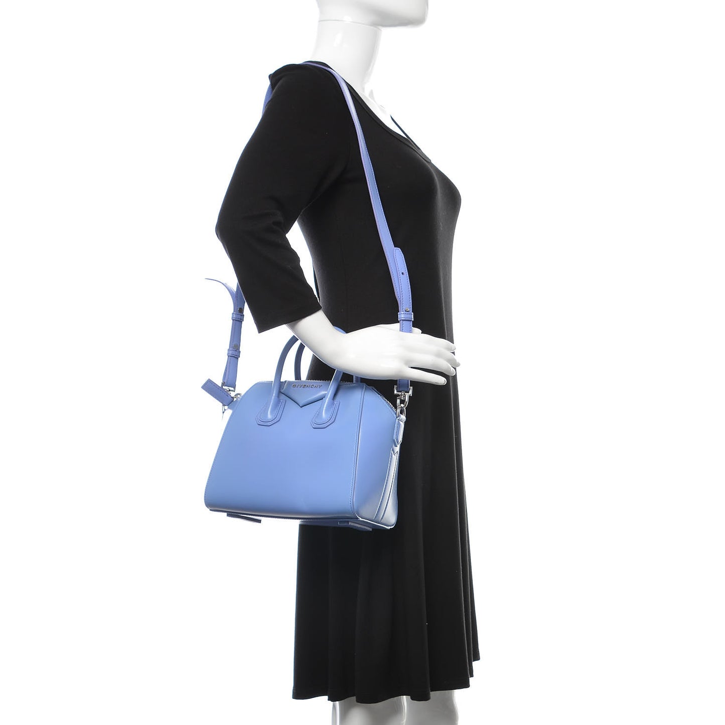 Shiny Lord Calfskin Mini Antigona Blue