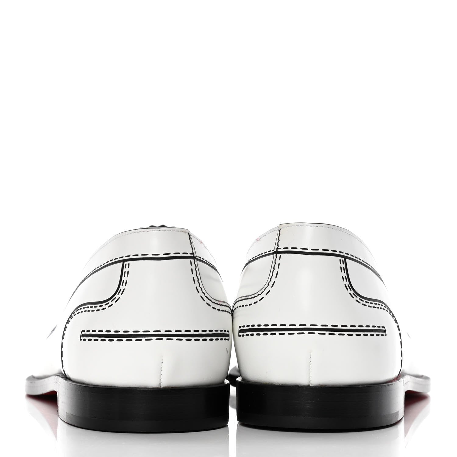 Christian Louboutin Calfskin Women Mocalaureat Tromp L'oeil Loafers 36.5 White 6 of 10