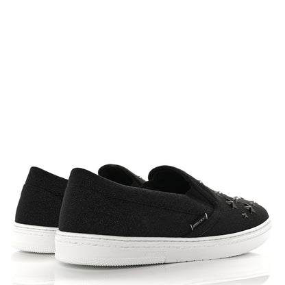 Jimmy Choo Fine Glitter Suede Mens Grove Sneakers 42 Black 4 of 8