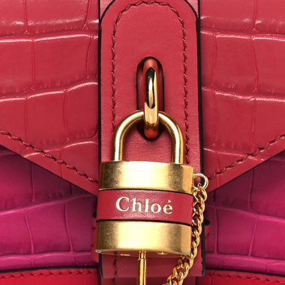 Chloe Calfskin Crocodile Embossed Mini Aby Chain Shoulder Bag Graphic Pink 8 of 14