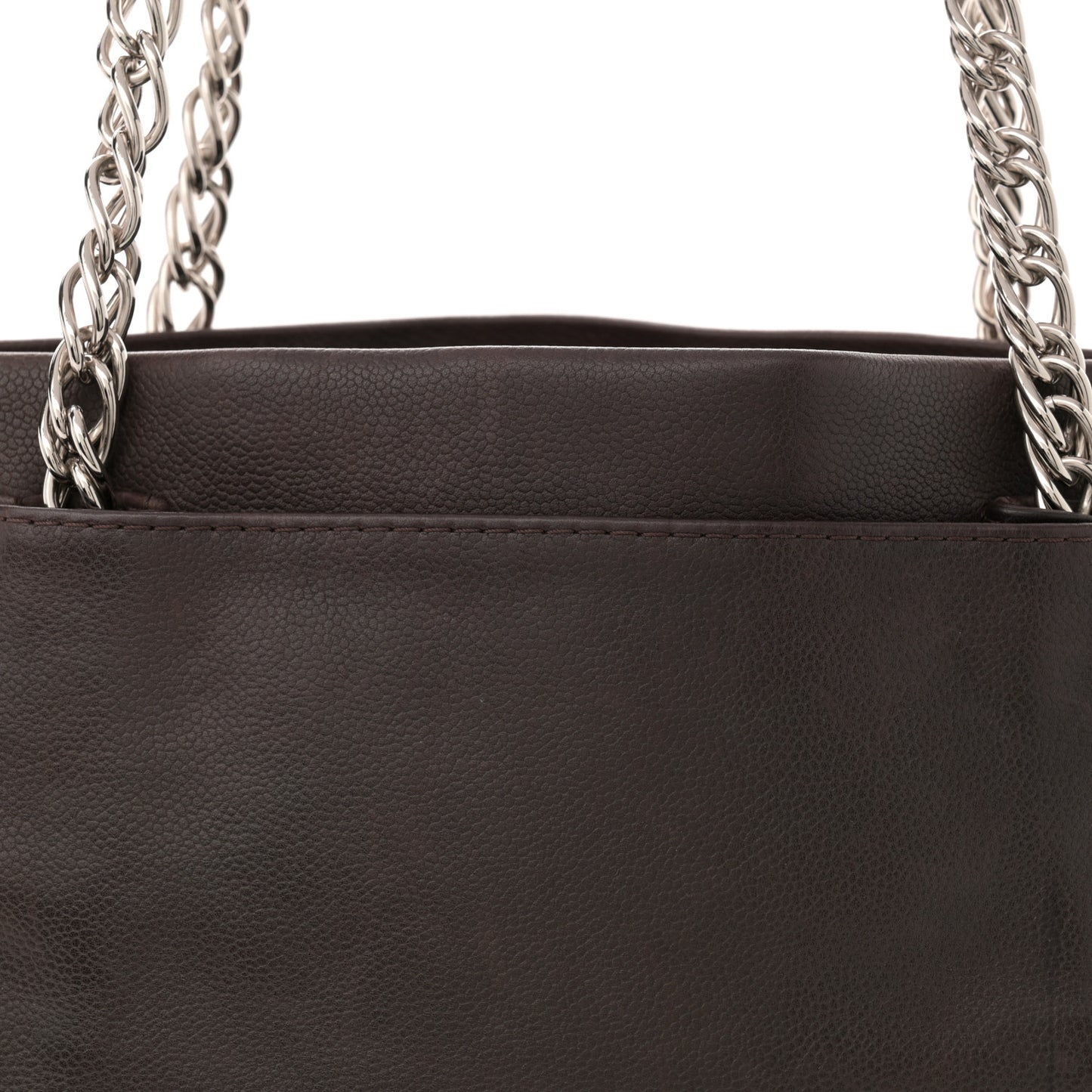 Caviar Large CC Tuck Tote Brown