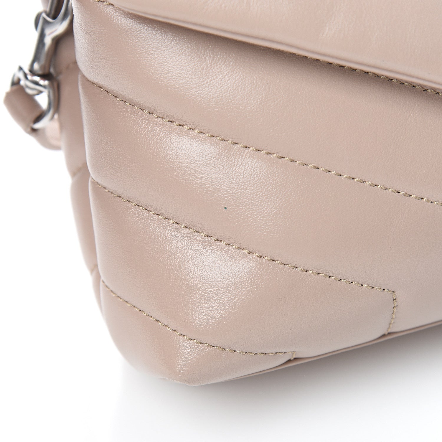 Saint Laurent Calfskin Y Quilted Monogram Toy Loulou Chain Satchel Nude Powder 7 of 9