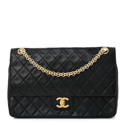Chanel Lambskin Quilted Medium Double Flap Bijoux Chain Black 1 of 13