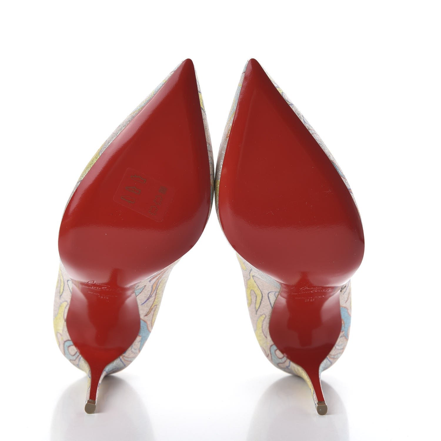 Christian Louboutin Metallic Lurex Flame Printed Pigalle Follies 100 Pumps 39 Multicolor 5 of 8