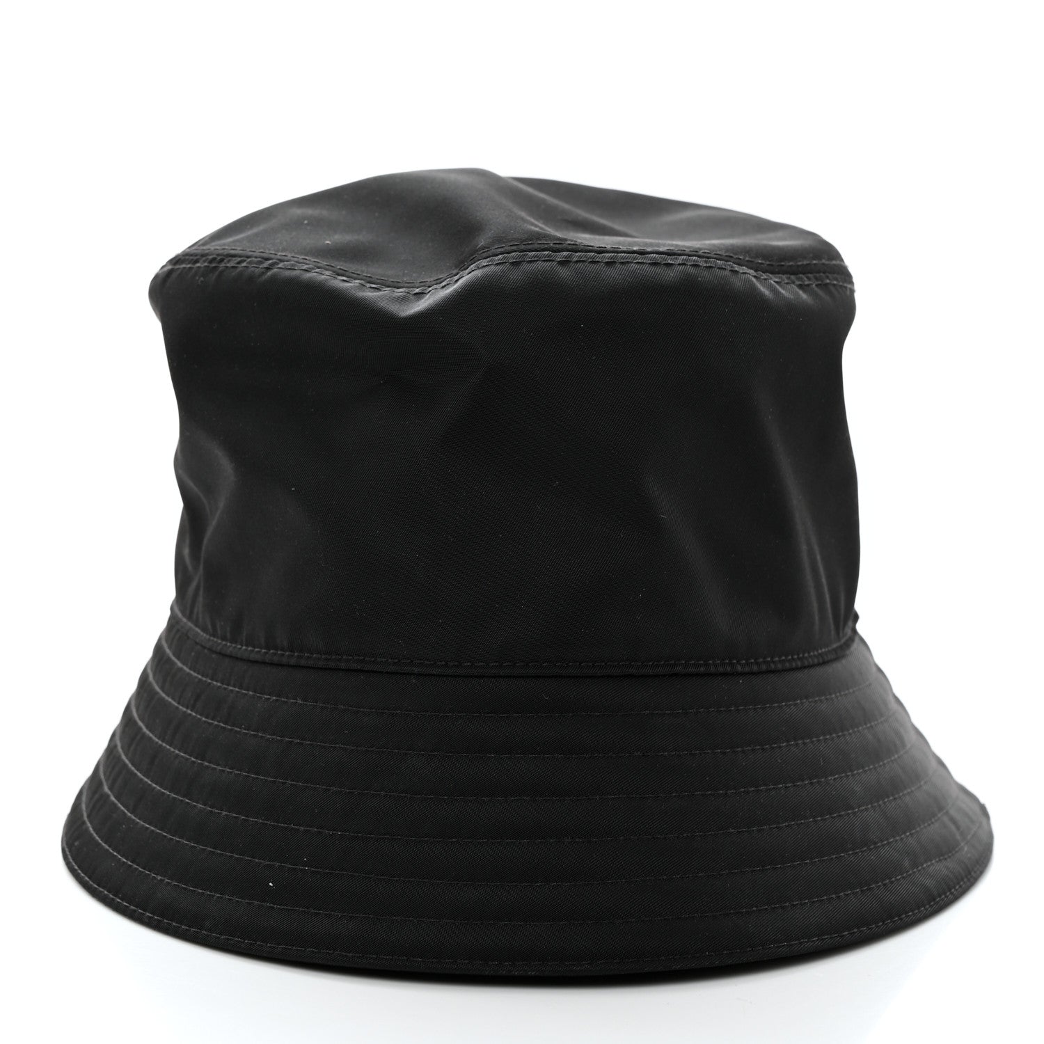 Prada Re-Nylon Metal Triangle Logo Womens Bucket Hat M Black 6 of 8