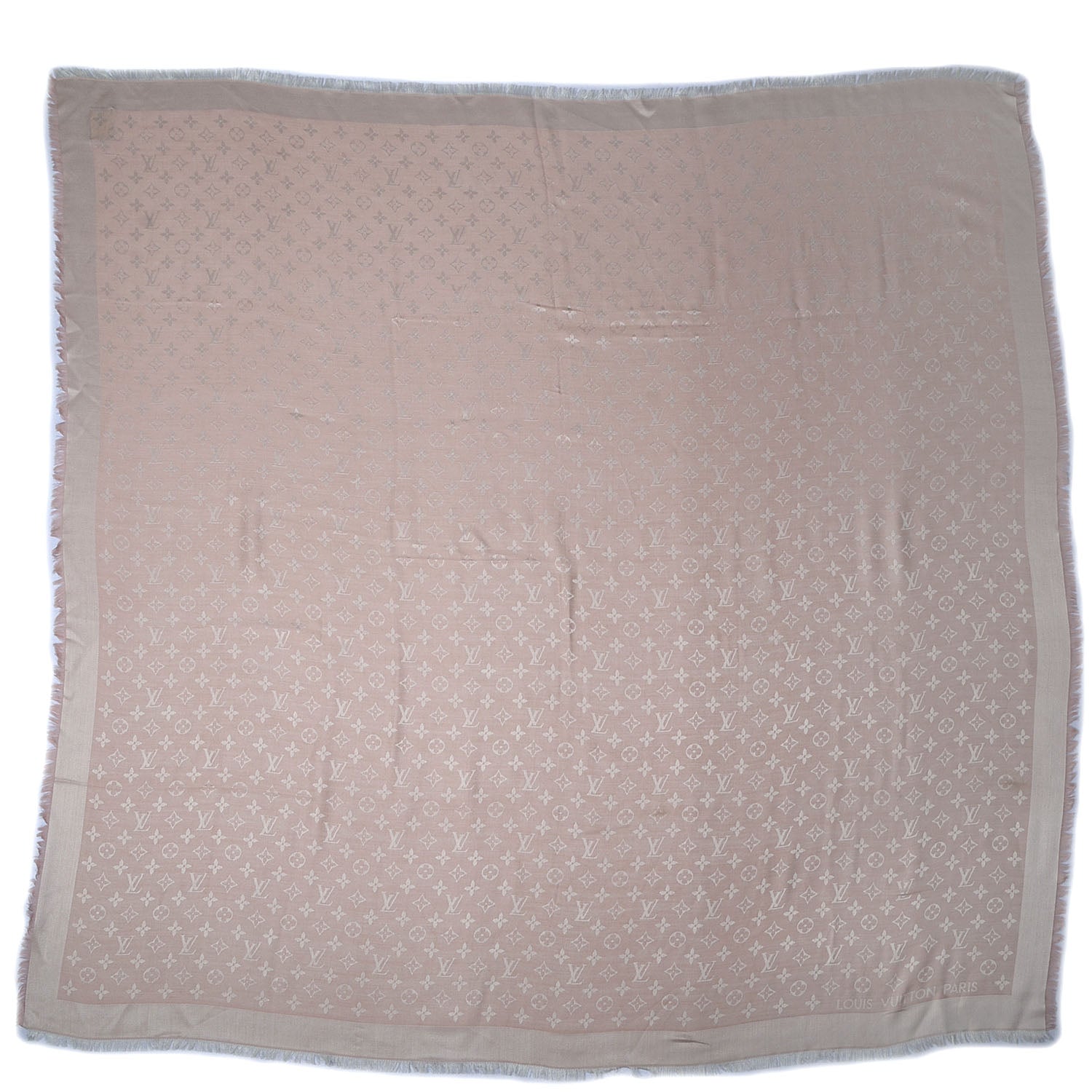 Louis Vuitton Silk Wool Monogram Denim Shawl Rose 3 of 5